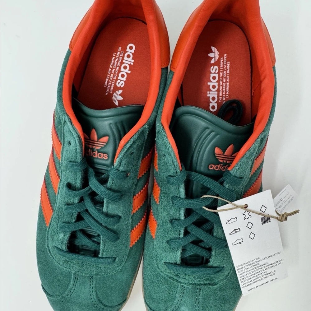 Adidas Gazelle Teal and Orange Sneakers 7 -7.5 women runs more like 7.5 and 8 - Picture 3 of 8